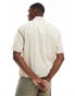 Фото #2 товара Abercrombie & Fitch short sleeve linen shirt in beige