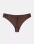 Фото #3 товара ASOS DESIGN 3 pack no VPL & lace thong in brown