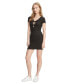 Women's Tie-Front Keyhole Ribbed Dress