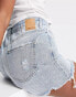 Pieces high waisted light wash denim short