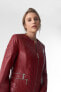 ფოტო #2 პროდუქტის Women's Genuine Leather Quilted Biker Jacket, Burgundy