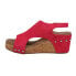 Фото #5 товара Corkys Carley Studded Wedge Womens Pink Casual Sandals 30-5316-FCHA