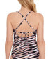 Фото #2 товара Juniors' Printed V-Wire Tankini Top, Created for Macy's