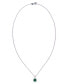 ფოტო #10 პროდუქტის Birthstone Cushion Halo Pendant Necklace in Silver Plate