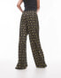 Topshop ditsy plisse wide leg trouser in multi