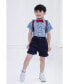 Baby Boys Spider-Man Button Down Shirt Twill Pants Suspenders and Bow-Tie 4 Piece Outfit Set to