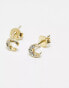 Kingsley Ryan gem crescent moon stud earrings in gold plated Золотистый - фото #4