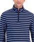 Men's Classic Fit Striped French Rib Quarter-Zip Sweater, Created for Macy's