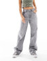 Фото #10 товара Stradivarius Petite wide leg dad jean in washed grey