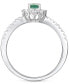 ფოტო #4 პროდუქტის Sapphire (3/8 ct. t.w.) & Diamond (1/3 ct. t.w.) Halo Ring in Sterling Silver (Also in Ruby & Emerald)