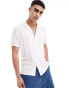 ASOS DESIGN regular fit viscose shirt with revere collar in white Белый, S - Chest 38 - фото #1