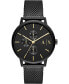 ფოტო #1 პროდუქტის Men's Black Stainless Steel Mesh Bracelet Watch 42mm