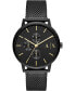 Фото #1 товара Men's Black Stainless Steel Mesh Bracelet Watch 42mm