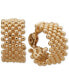 ფოტო #1 პროდუქტის Gold-Tone Wide Chunky Small Hoop Clip On Earrings, 0.78"