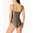 Calvin Klein Womens Starburst One-Piece Swimsuit Bronze Size 6