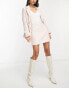Фото #8 товара Miss Selfridge pelmet boucle mini skirt in pink and white check
