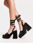 RAID Eclipse velvet platform sandals in black