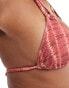 Фото #2 товара Rhythm sahara tie dye double strap triangle bikini top in red