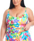 Фото #1 товара Plus Size Away We Go Scoop-Neck Tankini Top