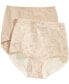 ფოტო #1 პროდუქტის Women's Light Tummy-Control Cotton 2-Pack Brief Underwear X037