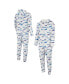 ფოტო #1 პროდუქტის Men's White Buffalo Bills Allover Print Docket Union Full-Zip Hooded Pajama Suit