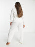 ASOS DESIGN Curve lounge plisse shirt & trouser set in white