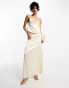 Vila Bridal satin cami halterneck top co-ord in cream