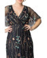 Фото #2 товара Women's Plus Size Embroidered Elegance Evening Gown