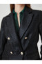 Melisa Ağazat X - Pırıltılı Kruvaze Blazer Ceket