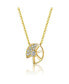 Фото #2 товара Gigi Girl Stylish Teens/Young Adults 14K Gold Plated Cubic Zirconia Charm Necklace