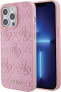 Guess Guess GUHCP15LP4EPMP iPhone 15 Pro 6.1" różowy/pink hardcase Leather 4G Stamped