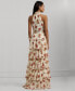 ფოტო #2 პროდუქტის Women's Tiered Ruffled Floral Gown