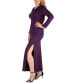 ფოტო #2 პროდუქტის Women's Plus Size Side Slit Fitted Maxi Dress