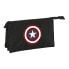 Фото #1 товара Тройной пенал Capitán América Чёрный (22 x 12 x 3 cm)