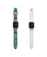 Фото #2 товара Ремешок для часов POSH TECH Мужской и женский зеленый флористический металлический 2-х частный силиконовый браслет для Apple Watch 42мм