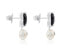 Silver dangle earrings with onyx and pearl Erma 1000136700