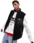 Фото #1 товара Tommy Jeans mixed media sherpa jacket in black