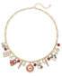 Фото #1 товара Gold-Tone Santa Letter Charm Necklace, 18" + 3" extender, Created for Macy's