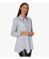 Фото #3 товара Women's Cotton Poplin Button-Front Step Hem Shirt Top Crossroads Tunic In Yarn Dye Stripe