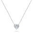Sparkling Silver Heart Necklace NCL69W