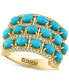 ფოტო #1 პროდუქტის EFFY® Turquoise & Diamond (1/3 ct. t.w.) Multirow Statement Ring in 14k Gold