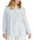 Фото #1 товара Plus Size Dotted Long-Sleeve Popover Tunic