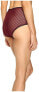 Фото #3 товара Else 168565 Womens Scalloped Edge Mesh High Waist Brief Berry Size X-Small