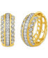ფოტო #1 პროდუქტის Diamond Triple Row Small Hoop Earrings (1 ct. t.w.) in 10k Gold