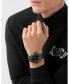 ფოტო #5 პროდუქტის Men's Lineman Three Hand Quartz Black Stainless Steel 45MM