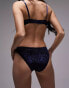 Фото #4 товара Topshop Christie animal flocked brief in navy