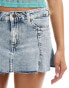 Фото #5 товара Weekday Soho flared denim mini skirt in light blue wash