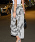 Women's Black & White Striped Wide Leg Pants