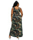 ფოტო #3 პროდუქტის Plus Size Camo Essential Sleeveless Maxi Dress