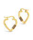 ფოტო #2 პროდუქტის Cubic Zirconia Heart Carabiner Lock Hoop Earrings